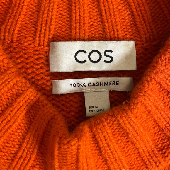 COS chunky 100% pure cashmere RARE Orange 2023 sz. M - Picture 9 of 11